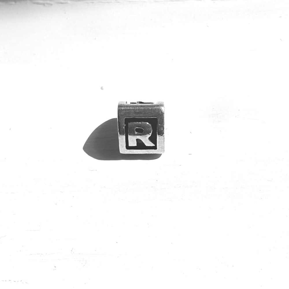 ‘R’ Pandora Sterling Silver Initial Alphabet Bead
